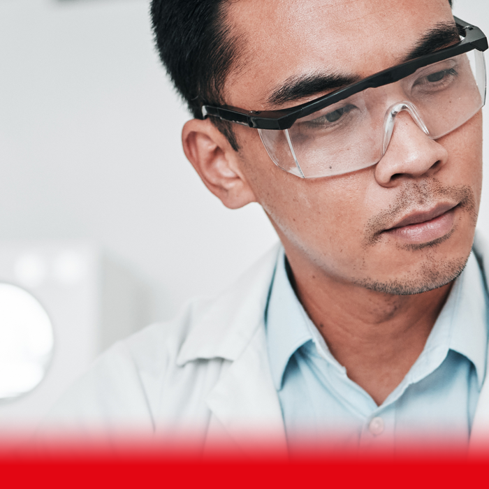 doctor with blood test sample