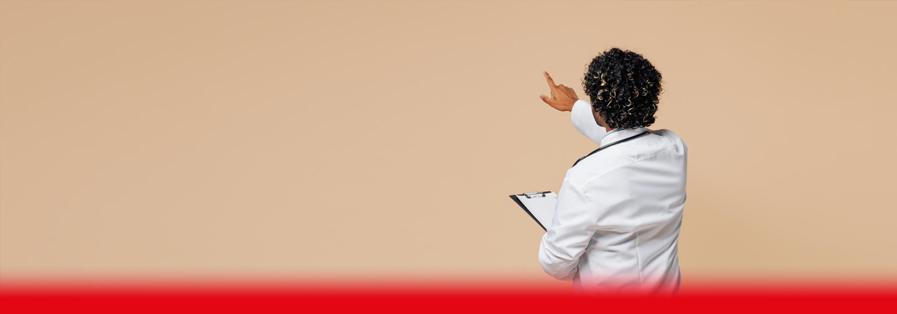 doctor pointing ahead