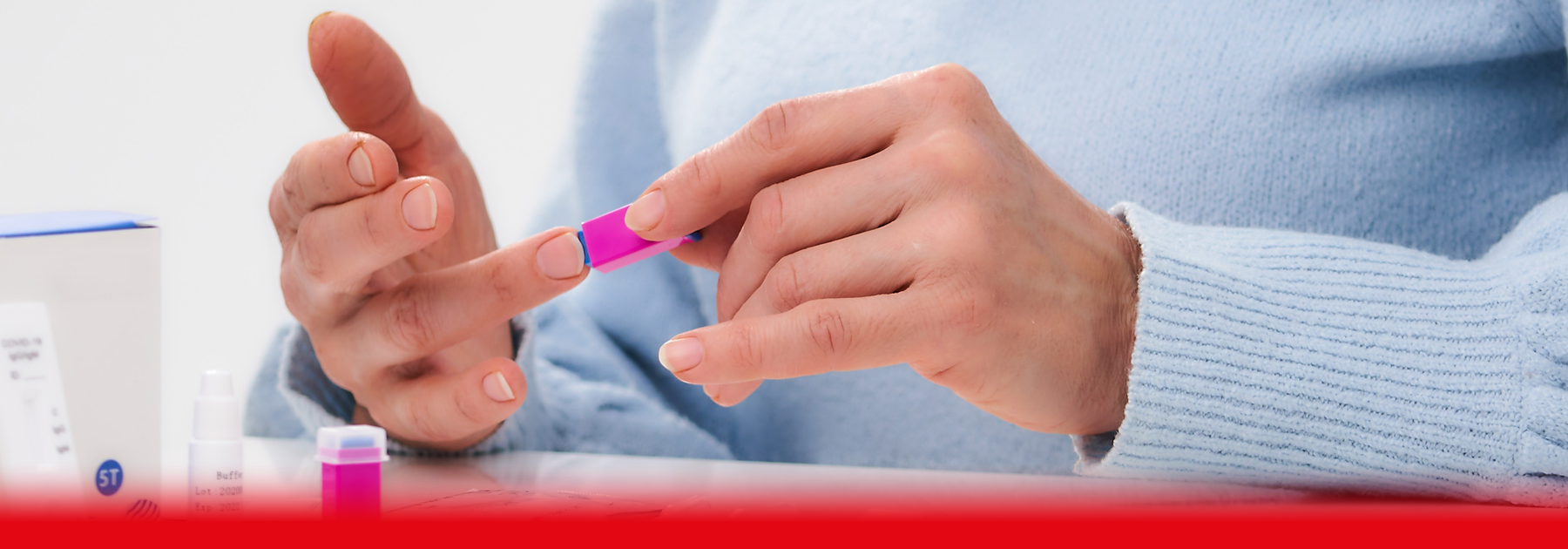 woman taking blood test