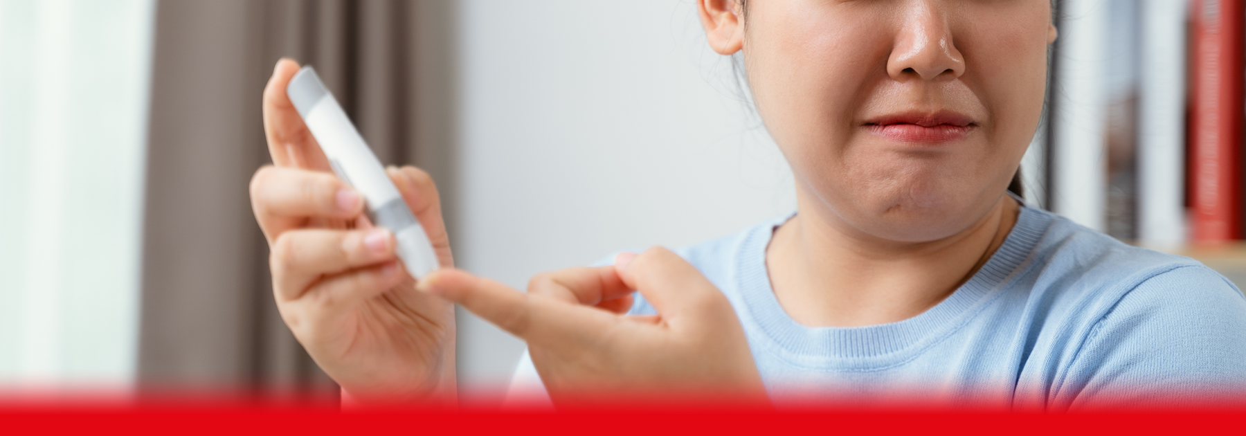 woman taking blood test