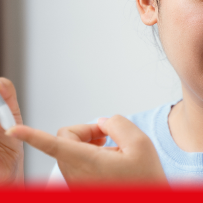 woman taking blood test
