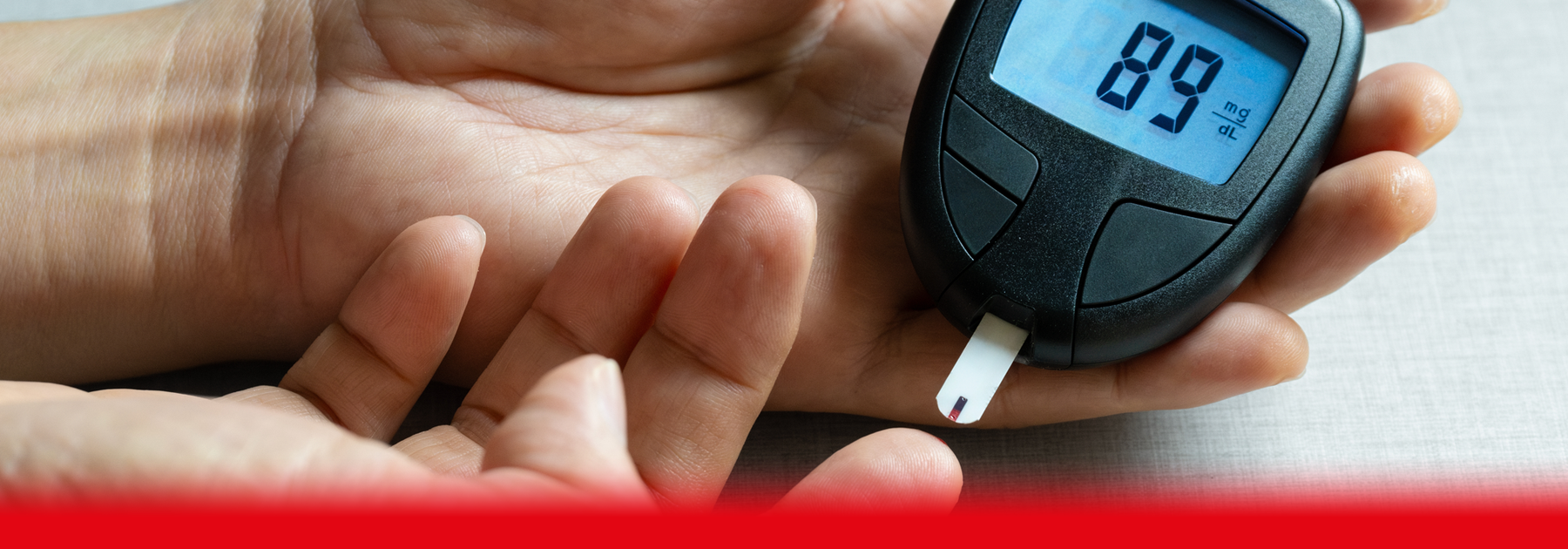 person taking diabetes test