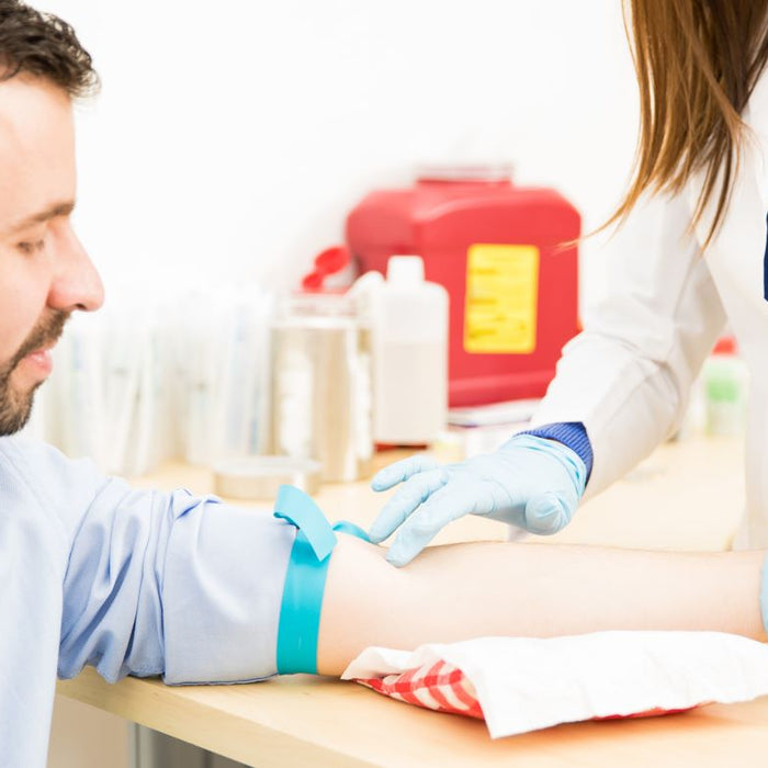 Man having blood taken