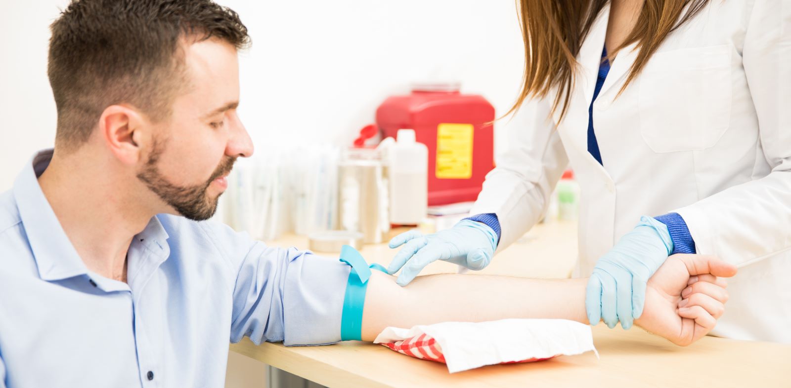 Man having blood taken