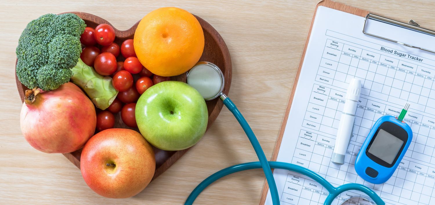 Diabetes testing with fruit bowl