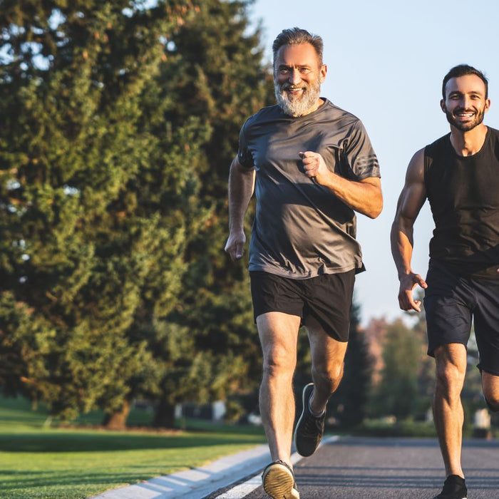 Men running