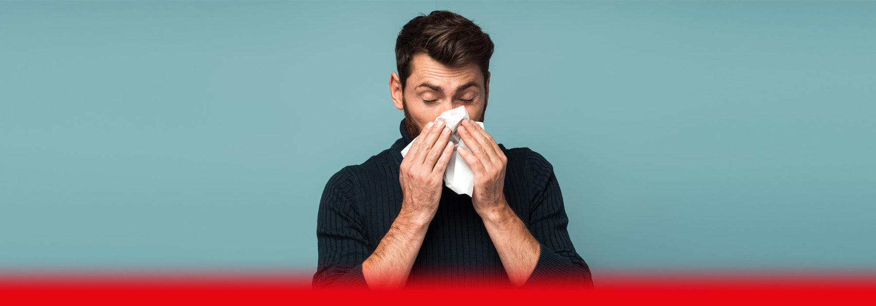 A man suffering with a cold