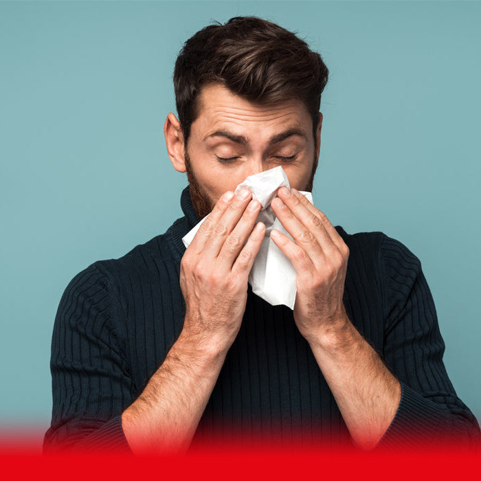 A man suffering with a cold