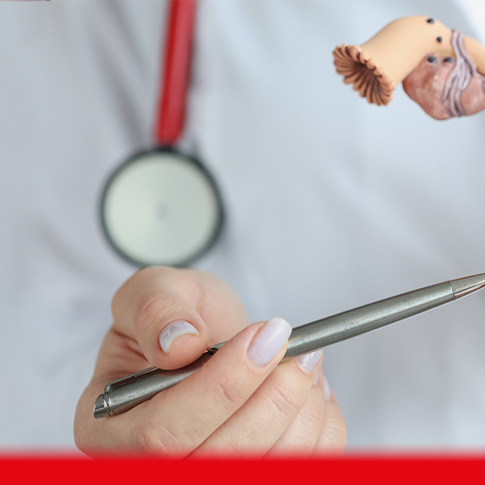 doctor looking at reproductive parts