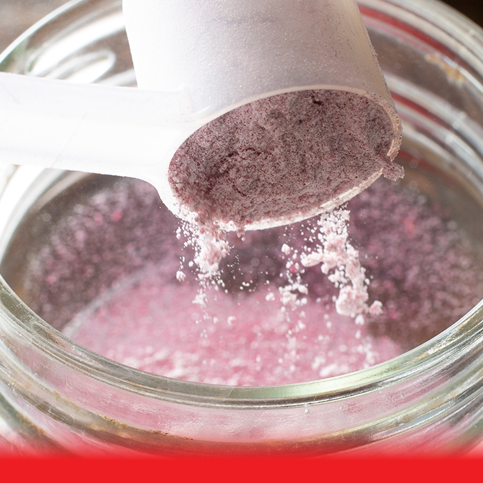 Electrolyte power being poured