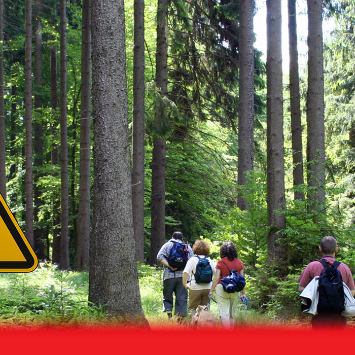 Tick warning in forest