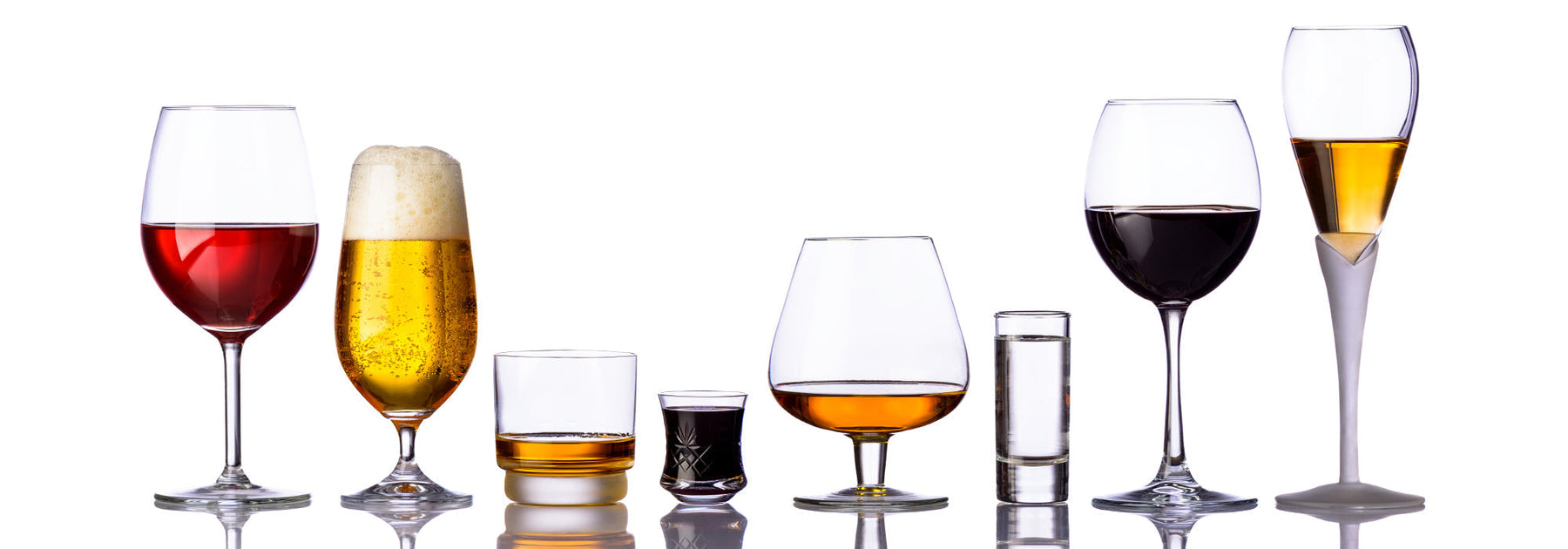 row of alcoholic drinks